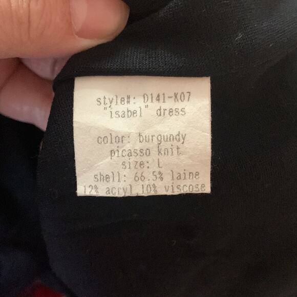 Korovilas anthropologe womens large isabell dress burgundy picasso print red woo - Picture 9 of 16